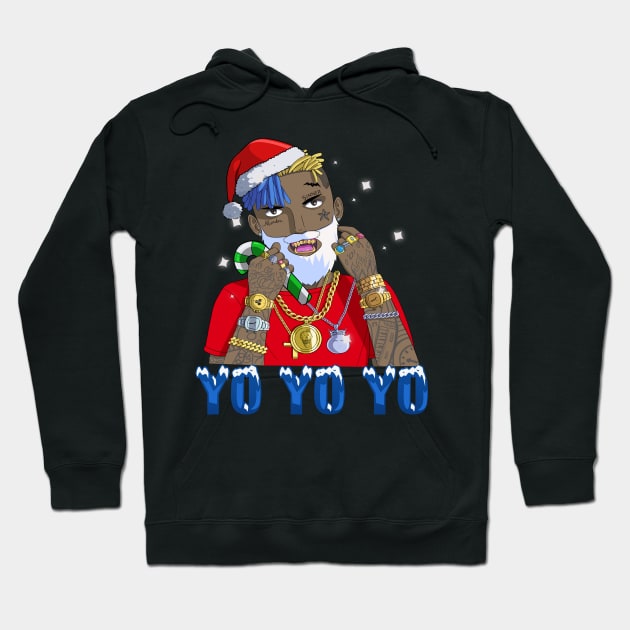 Black Santa Claus Gangster Christmas Hoodie by Noseking